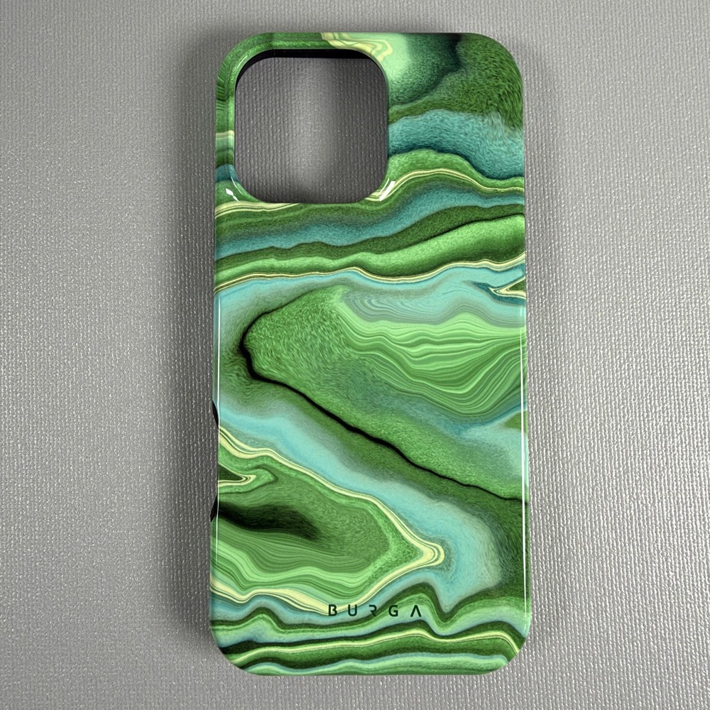 Burga iPhone 16 Pro Max Case Emerald Pool Green Marble Agate Tough Dual Layer
